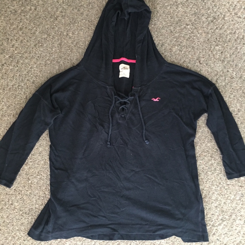 Hollister Blue top 3/4 sleeves